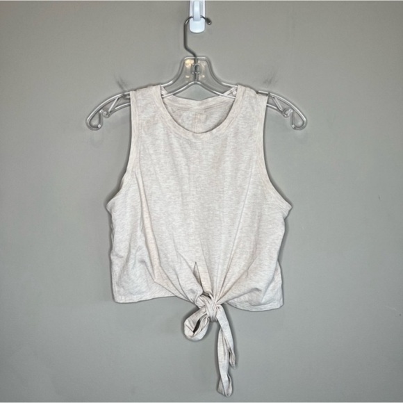 Lululemon Athletica Time to Restore Wrap Cream Yoga Tank Top Cropped - Picture 6 of 7